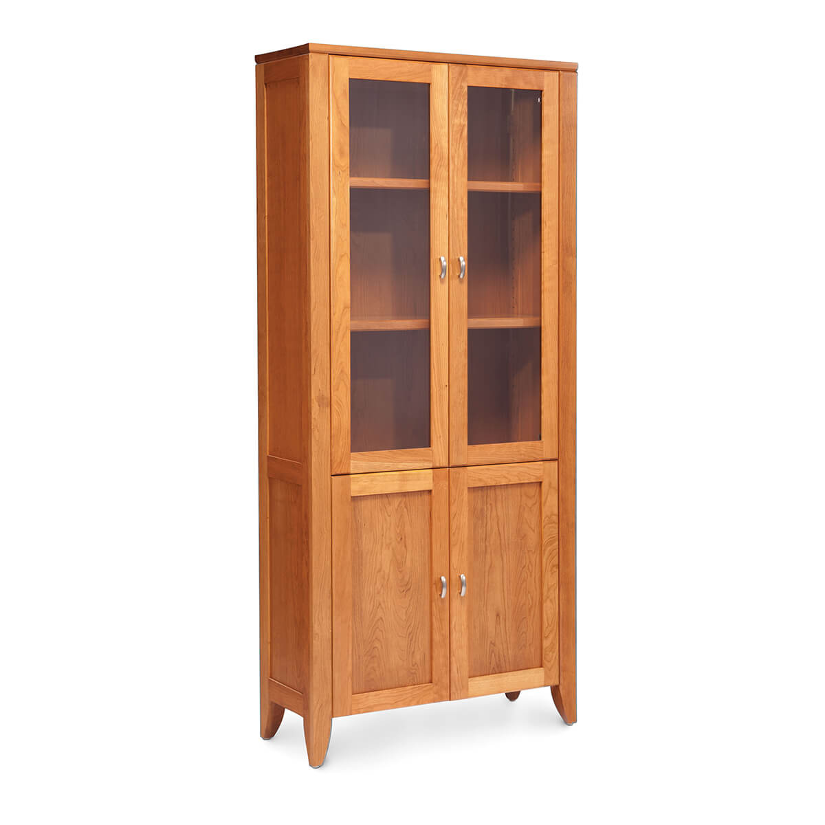 Read more about the article Justine Bookcase With Glass Doors On Top And Wood Doors On Bottom