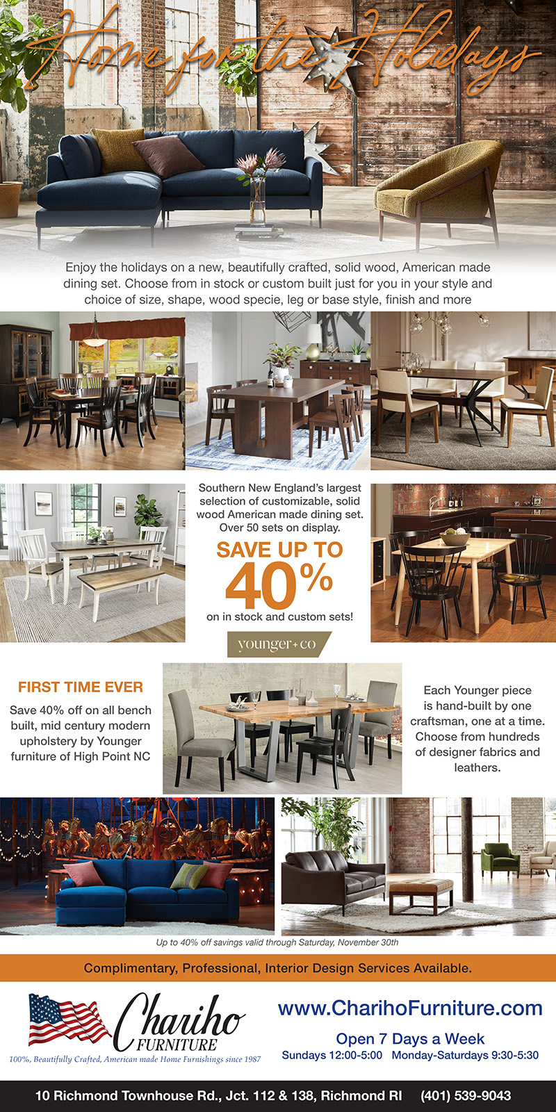 Chariho Furniture Younger + Co Sale 