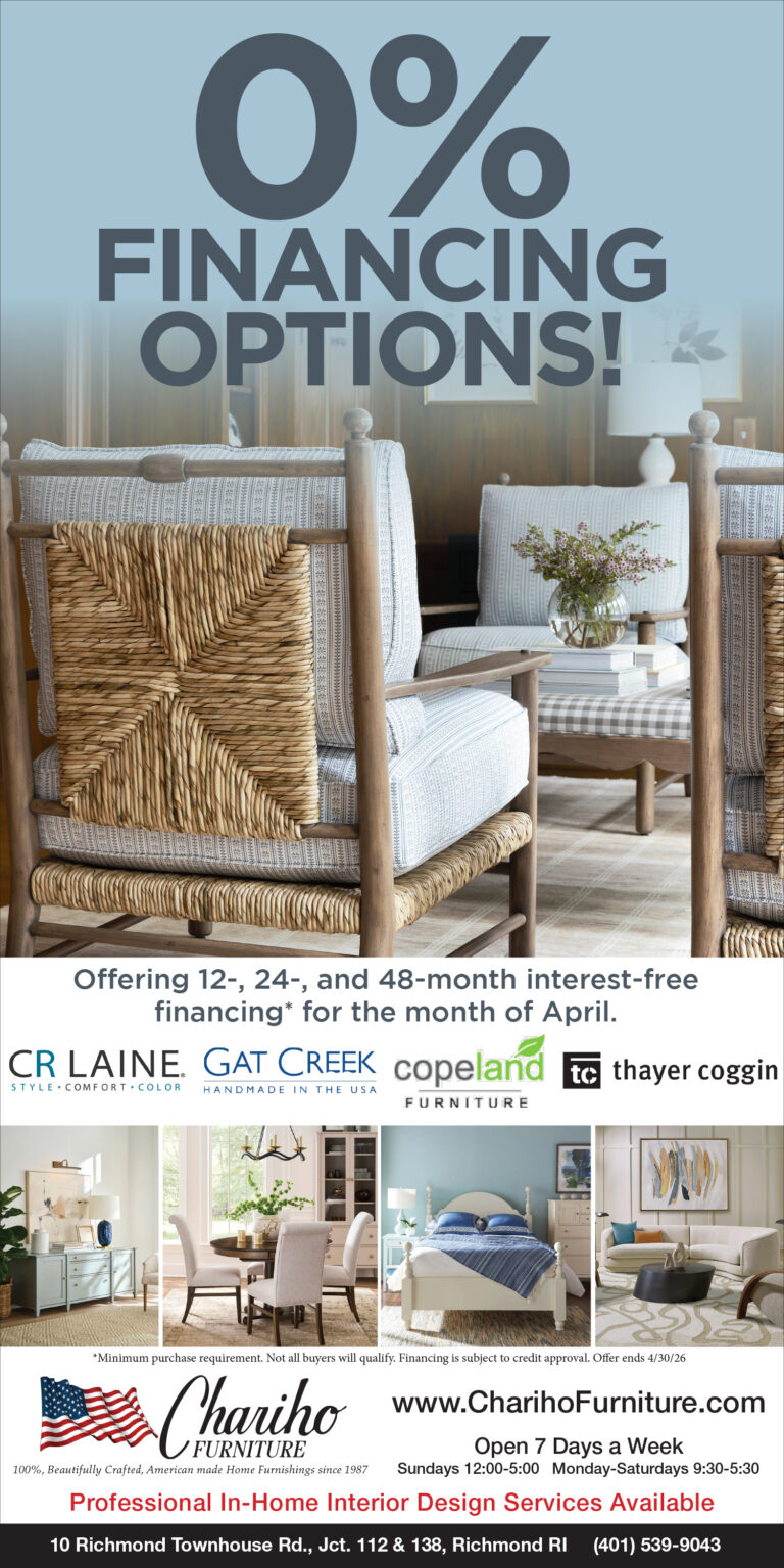 0% financing options at Chariho Furniture